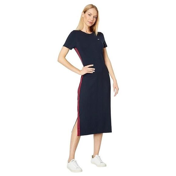 Tommy Hilfiger Women's Tommy Jeans Ribbed Midi Dress XS - Picture 1 of 5